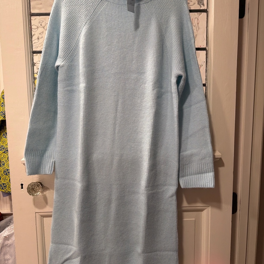 Ann Taylor Sky Blue Long Sleeve Dress